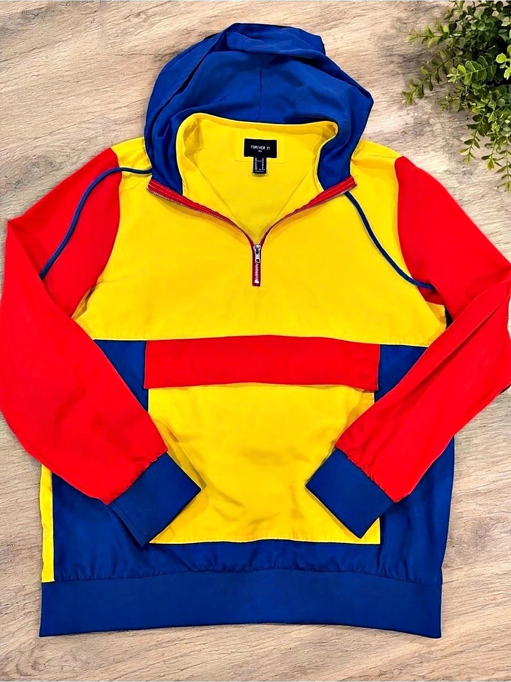 Forever 21 Color Block Pullover Windbreaker Size Medium